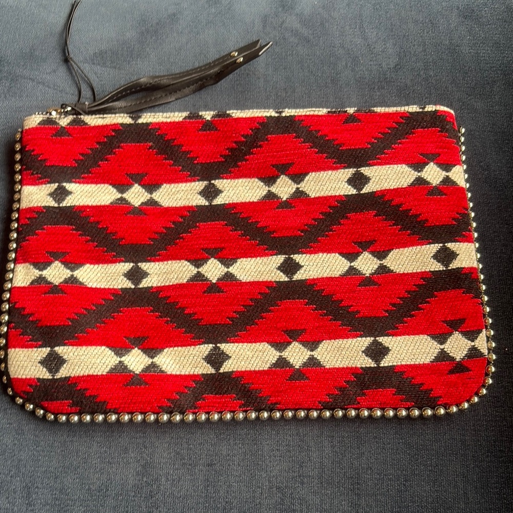 Pattern print clutch bag